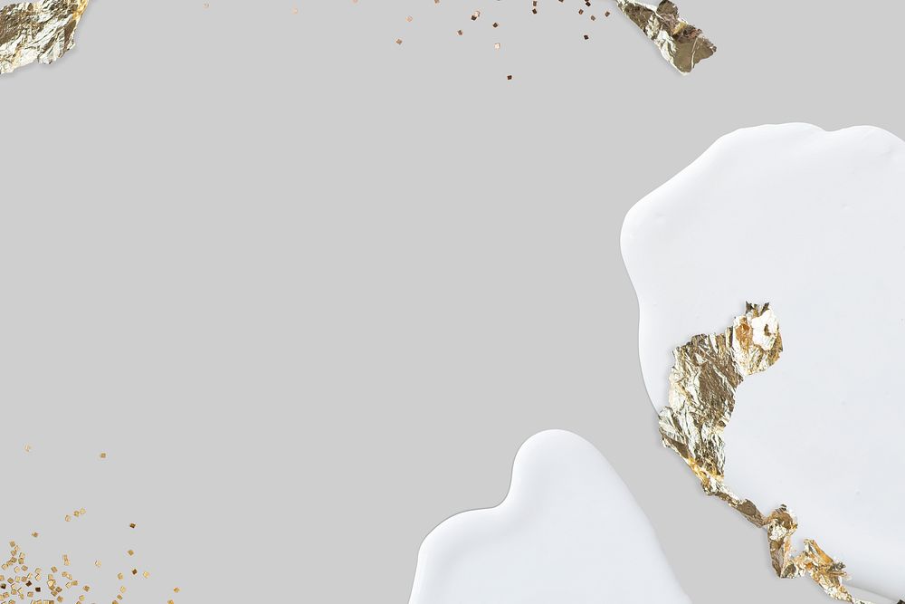 Gold leaf on gray psd background