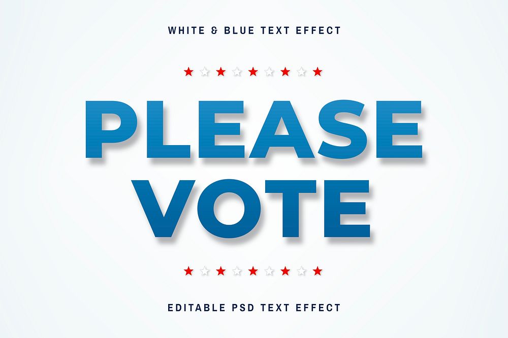White and blue editable psd text effect template