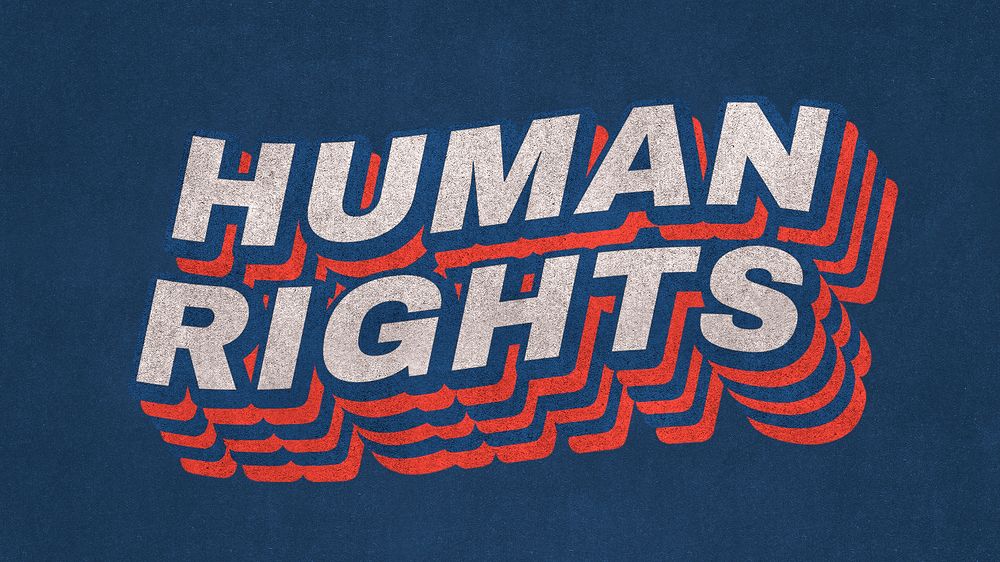 Layered Human Rights text typography word