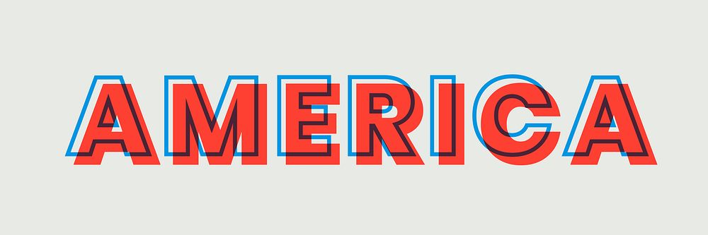 America multiply typography vector text message