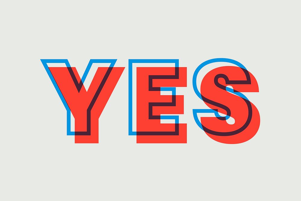 Yes multiply font vector typography
