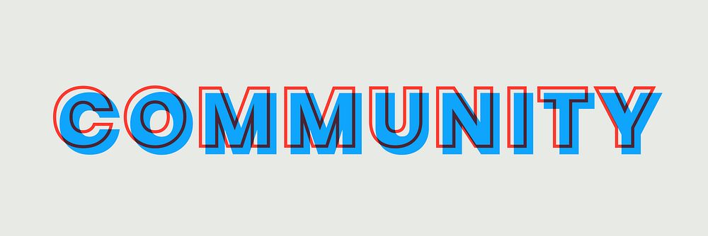 Community multiply font typography blue text