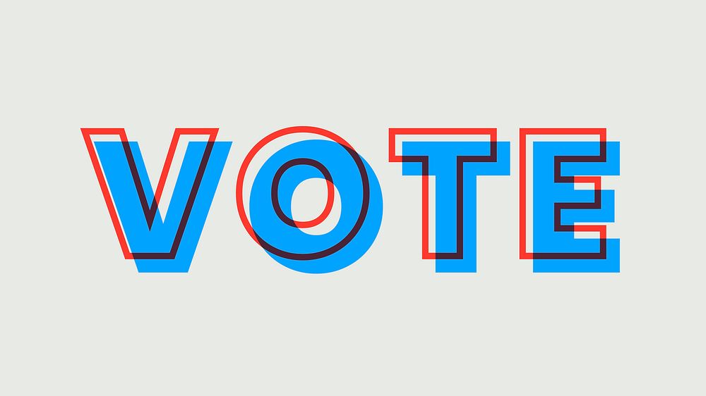 Vote multiply typeface vector message