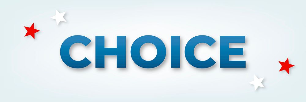 Choice text typography on blue