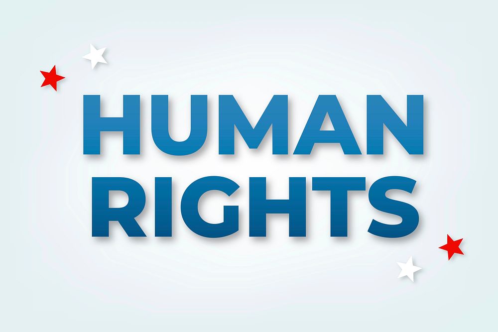 Human rights message typography vector