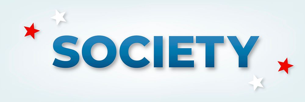 Society text typography on blue