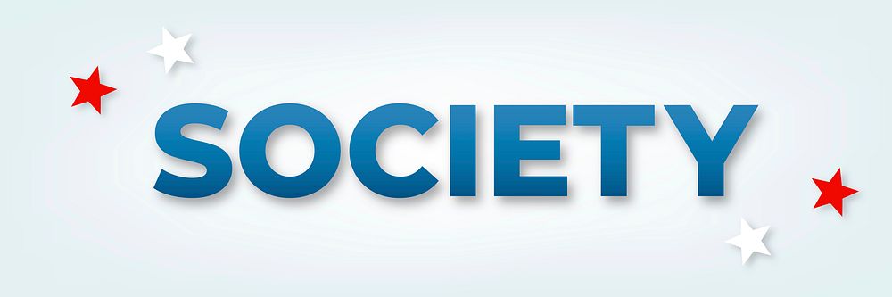 Society text typography vector on blue