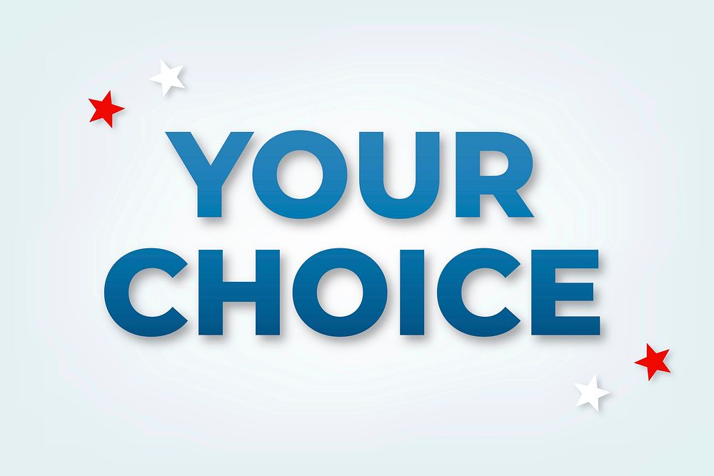 Your choice text vector typography on blue
