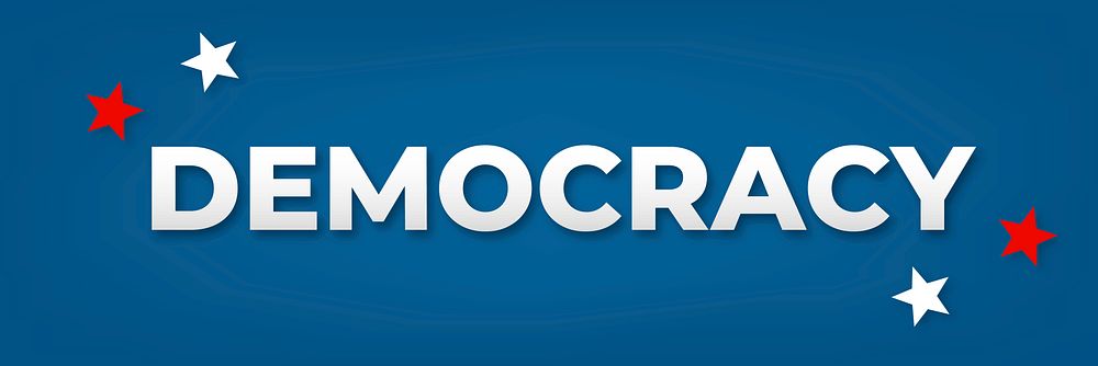 Democracy message word font typography