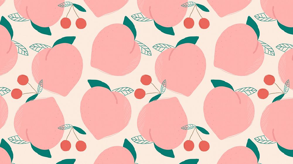 Peach fruit pattern pastel background