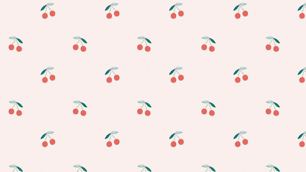 Cherry fruit pattern pastel background