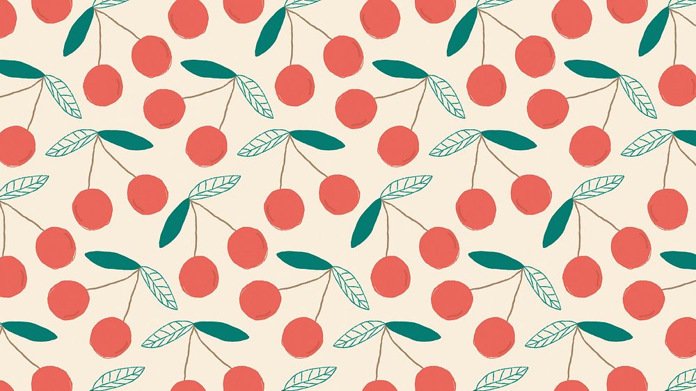 Cherry fruit pattern pastel background