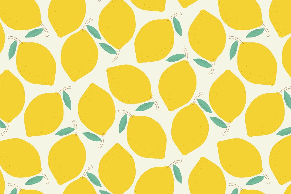 Psd colorful lemon pattern background