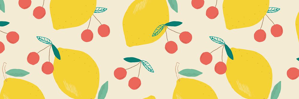 Psd lemon cherry pattern background