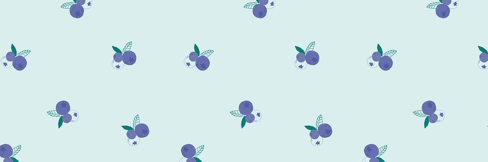 Psd hand drawn blueberry pattern background