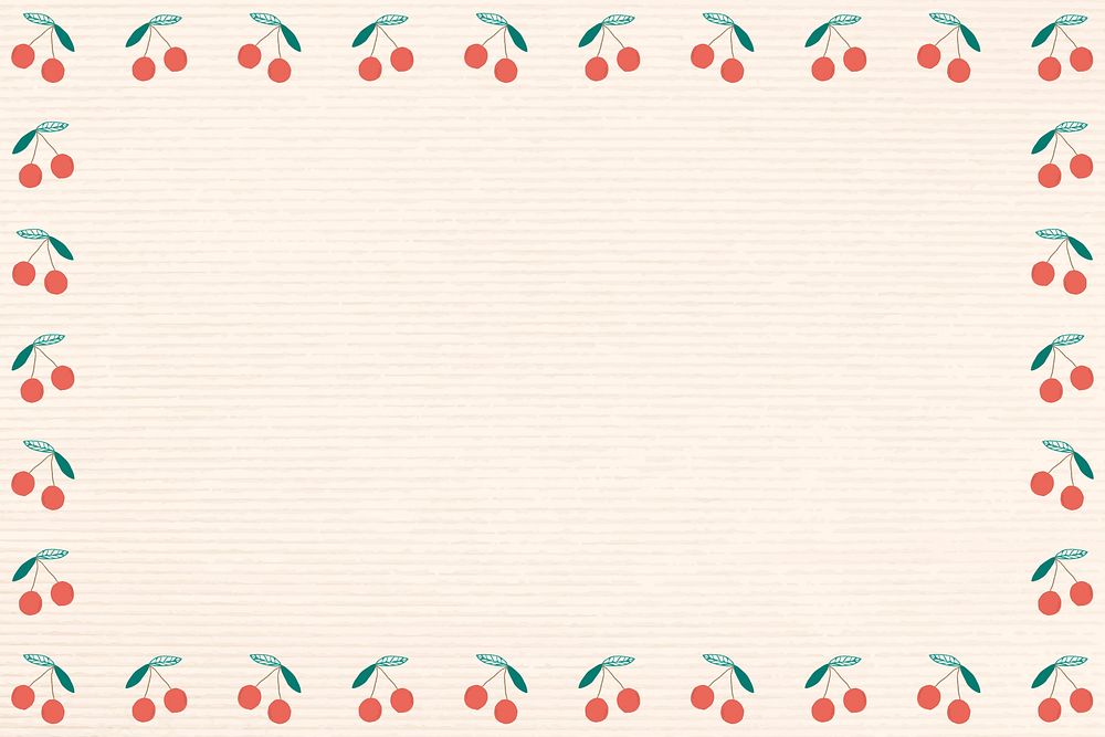 Cherry border beige background frame paper texture 