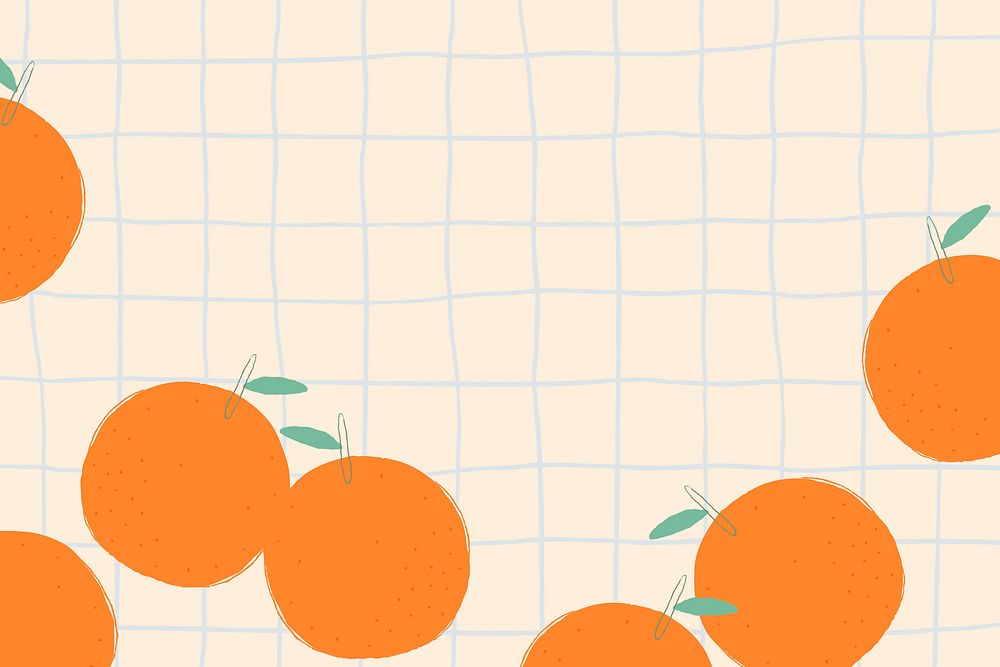 Orange corner border beige background grid pattern