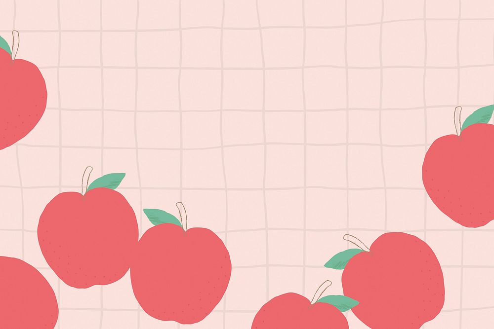 Apple corner border pink background grid pattern