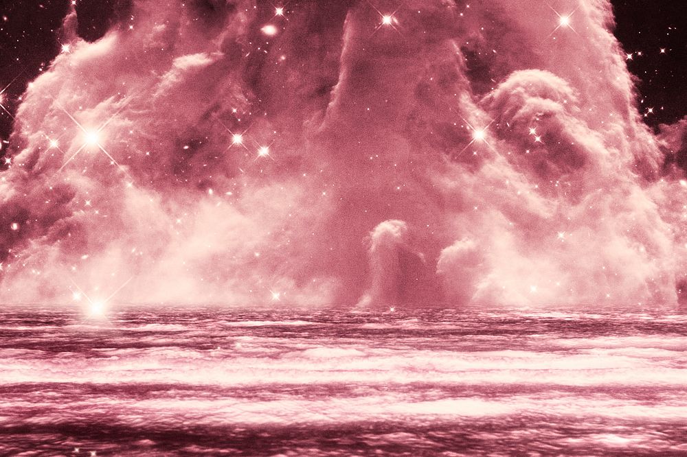 Pink dreamy galactic cloud background image