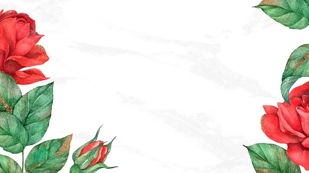 Hand drawn psd/vector red rose blog banner background