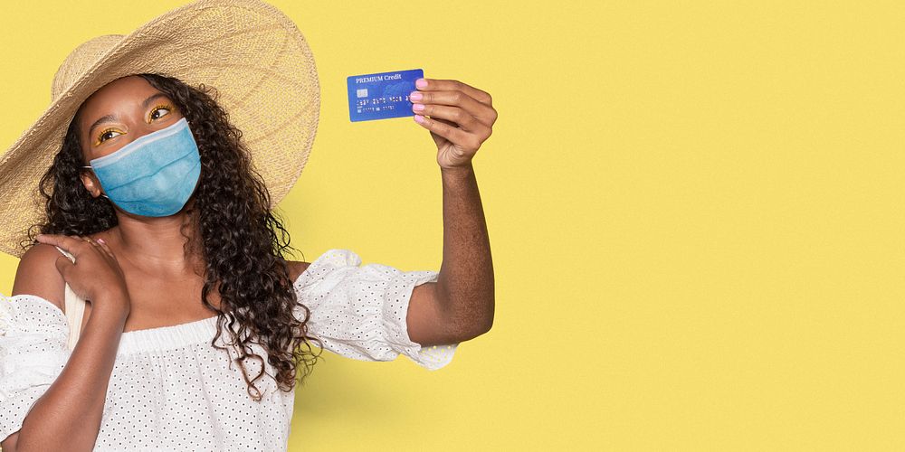 Vacation in new normal shopping with credit card