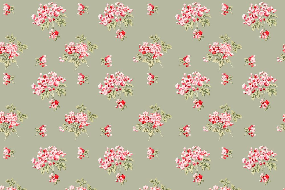 Vector colorful verbena flower pattern vintage  background