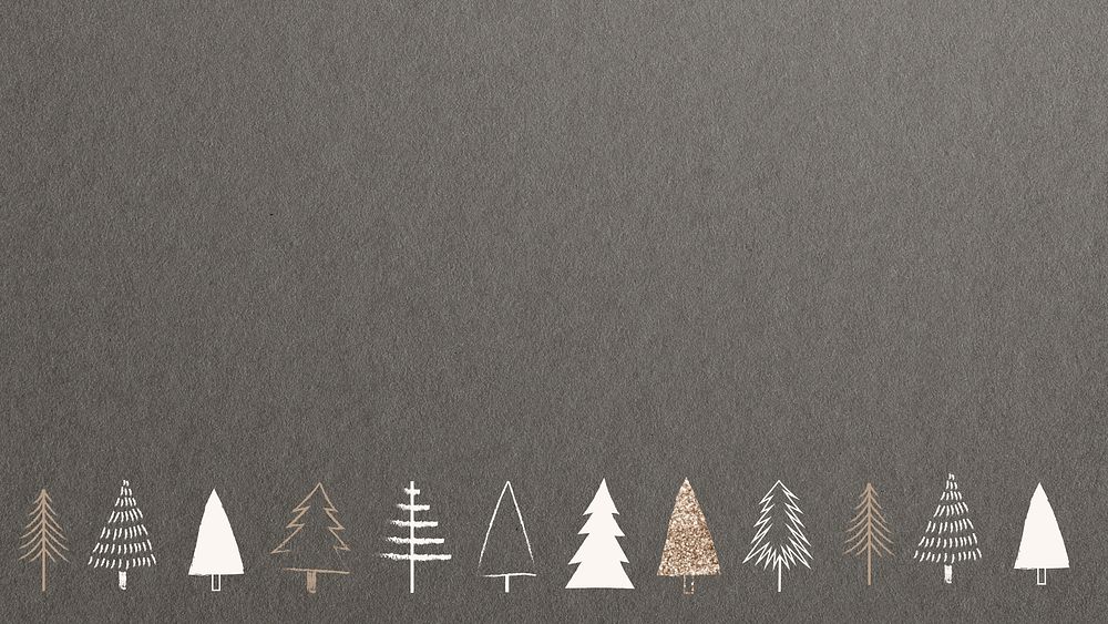 Minimal gold Christmas tree background with text space