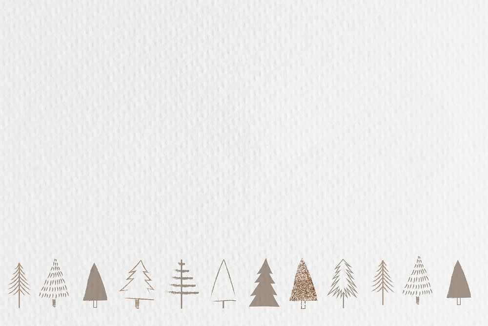 Minimal gold Christmas tree social media banner background with text space