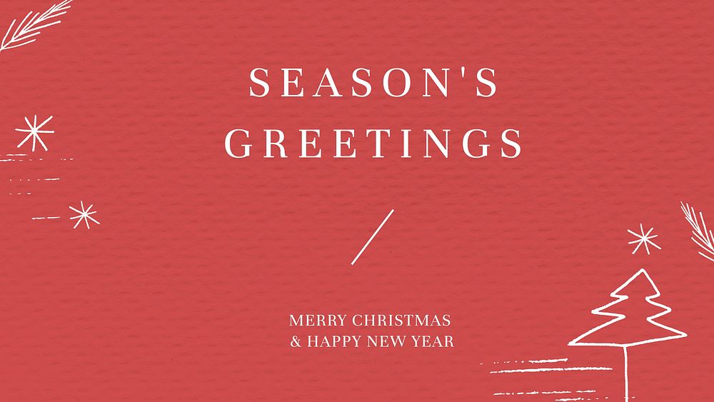 Red Christmas season's greeting social media post background