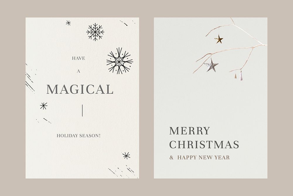 Festive Christmas poster template vector set