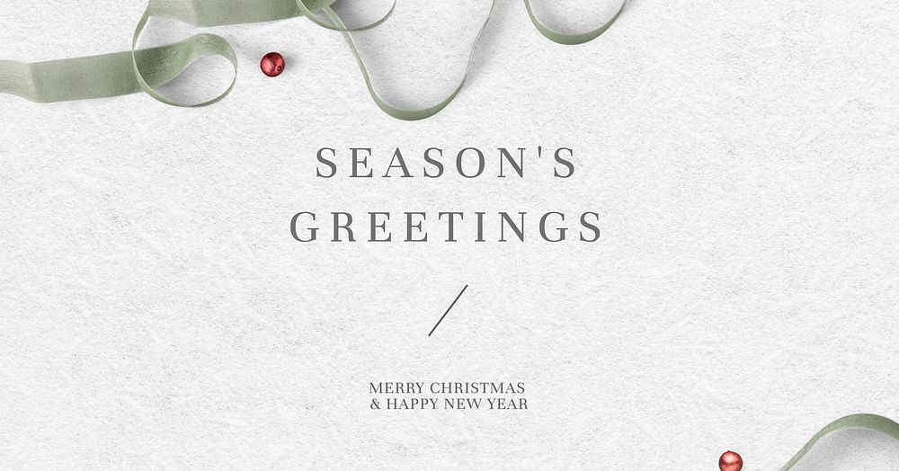 Season&rsquo;s greetings message vector ribbon pattern