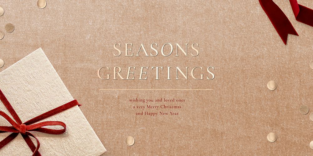 Season&rsquo;s greetings message Christmas social media banner background