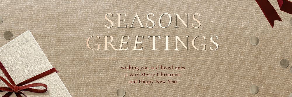 Season&rsquo;s greetings message banner vector Christmas background
