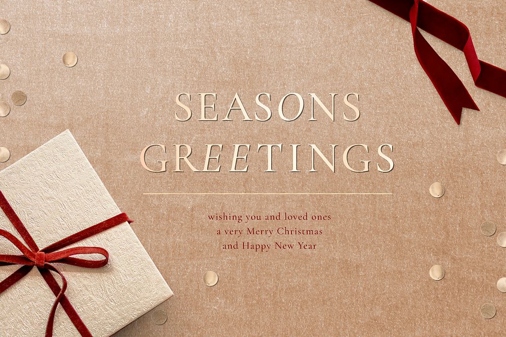 Season&rsquo;s greetings message Christmas social media post background