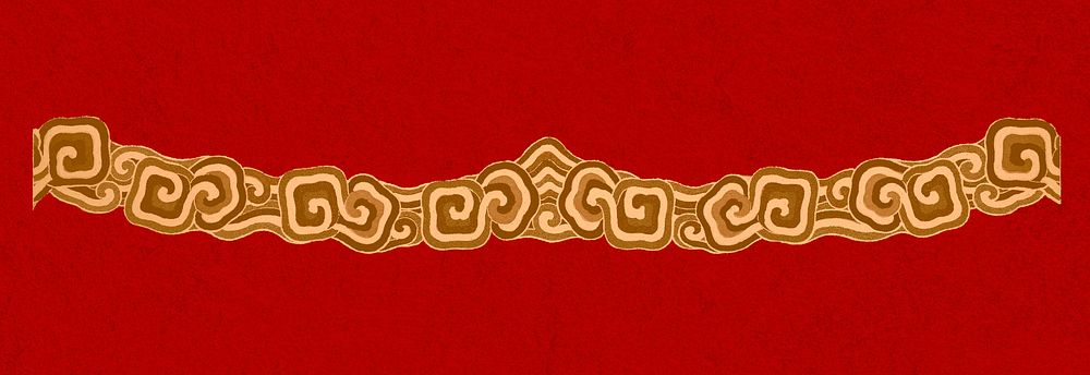 Oriental Chinese art pattern brush gold design element