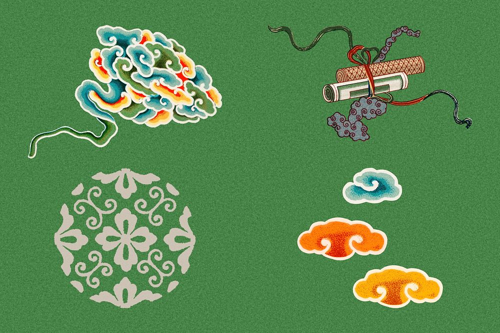 Chinese art decorative ornament clipart collection