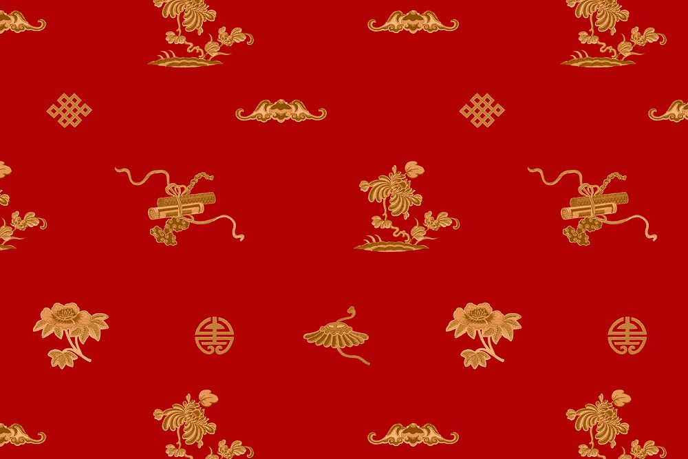 Red gold vector Chinese art pattern background