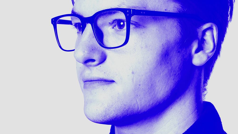 Young startup businessman portrait monochrome