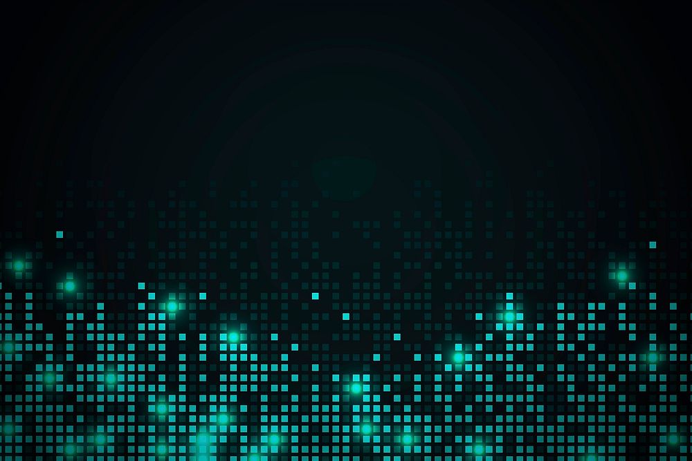 Teal abstract pixel pattern vector background