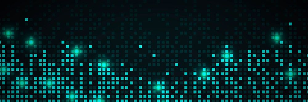 Teal abstract pixel pattern banner