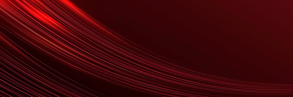 Red flowing neon wave banner