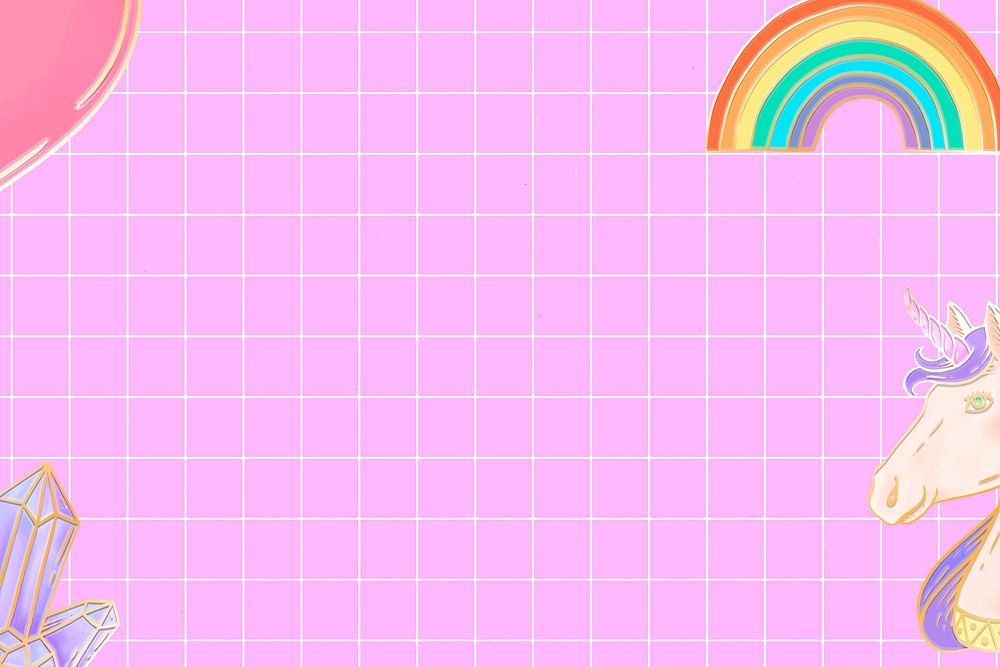 Vector hot pink unicorn rainbow | Premium Vector - rawpixel
