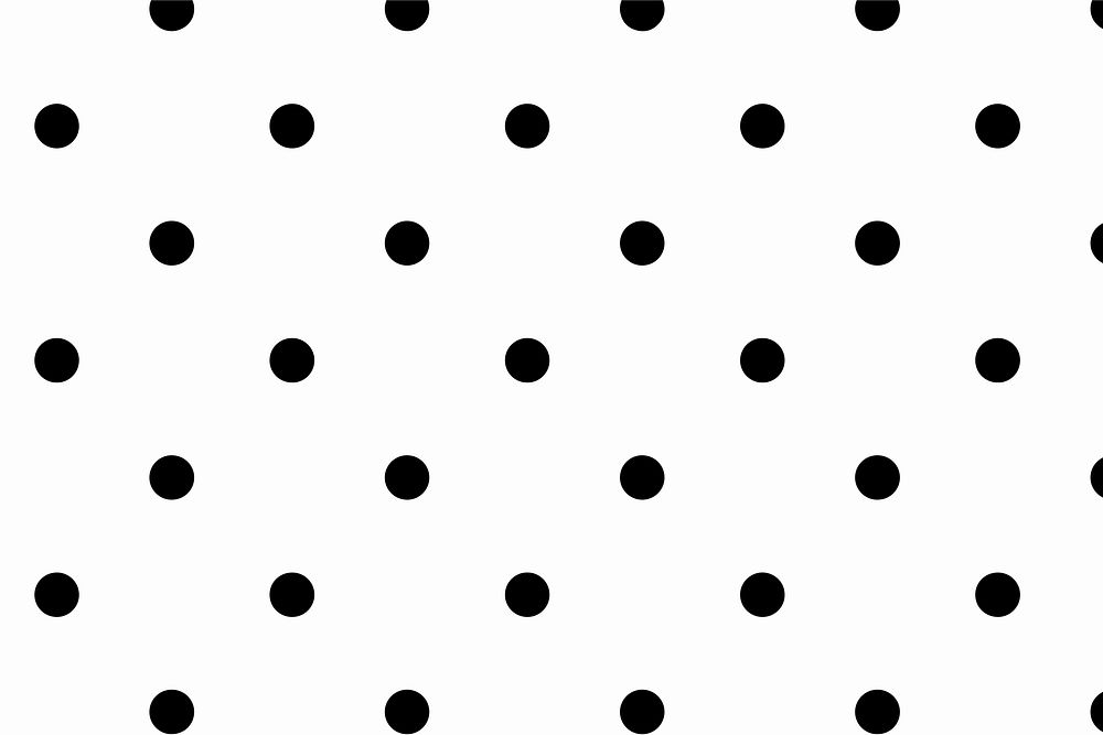Black and white vector polka dot cute pattern wallpaper