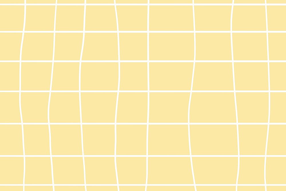 Yellow pastel cursive grid pattern wallpaper