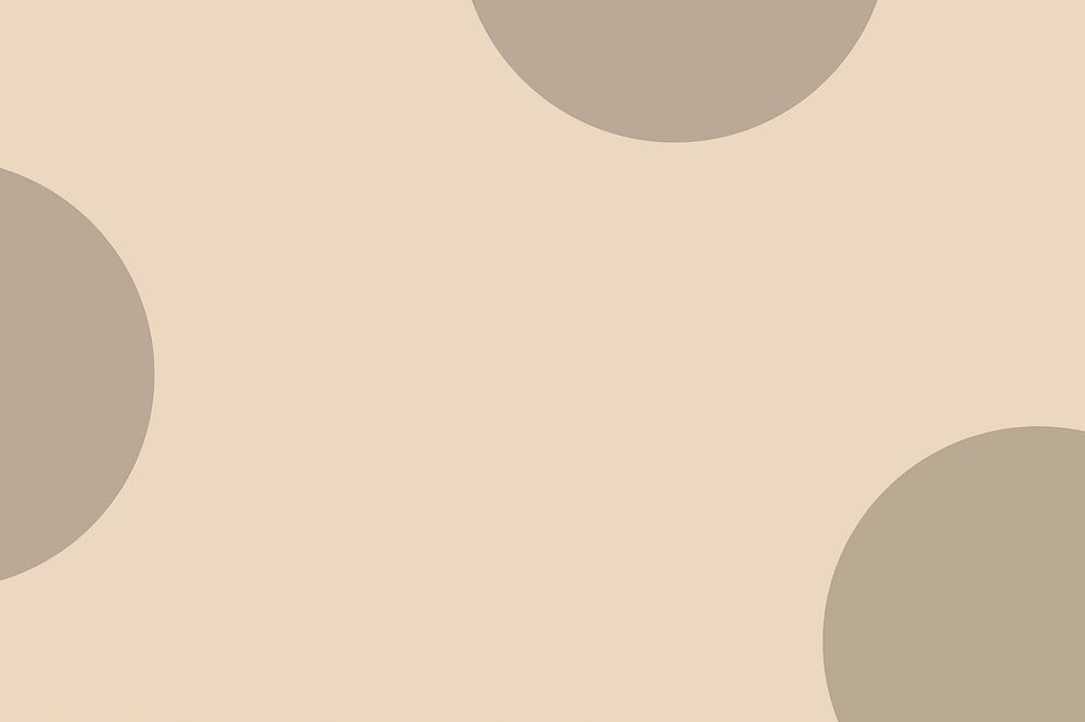 Half circles vector brown pattern on beige wallpaper