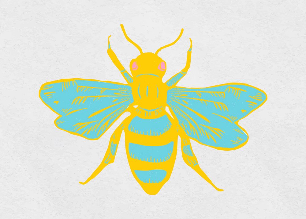 Bee vector vintage drawing clipart