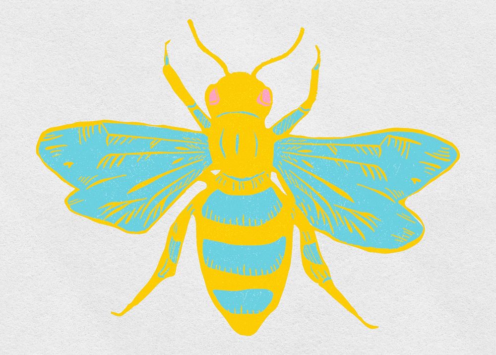 Bee psd vintage drawing clipart