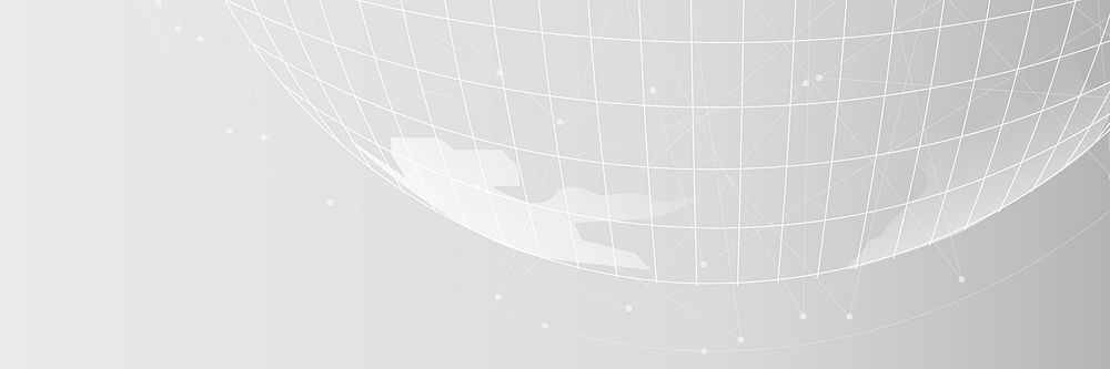 Globe digital grid vector technology with gray background