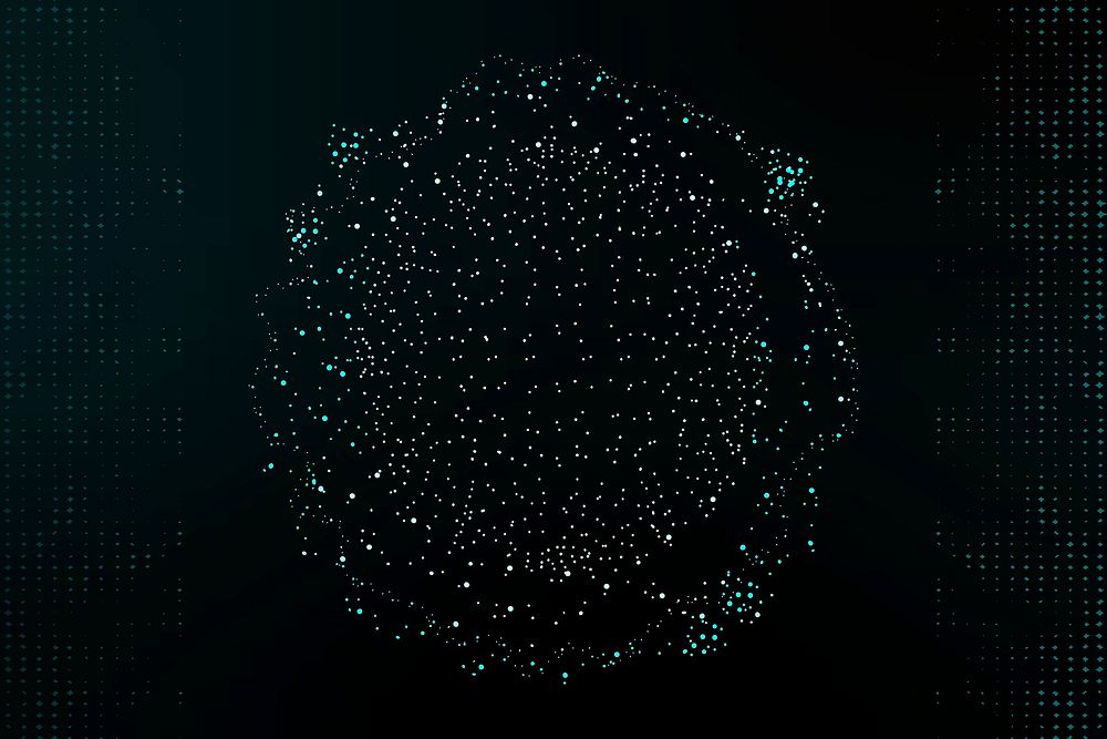 Particle round dots vector futuristic technology black background