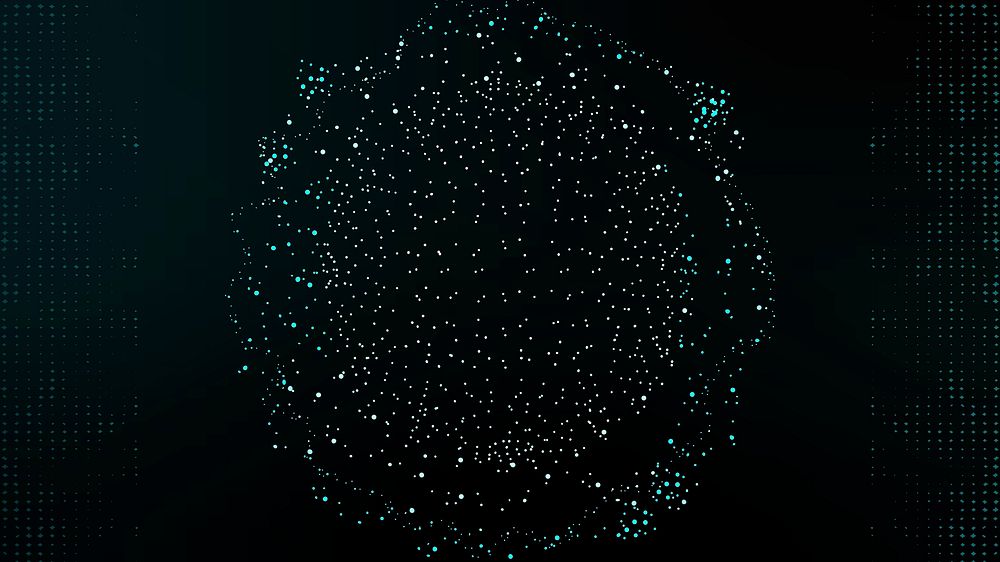 Particle data dots digital black wallpaper
